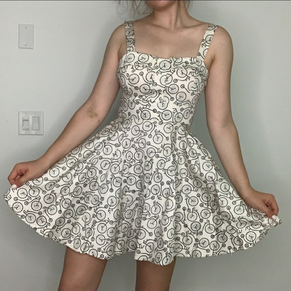 🦚Pinup Style Dress-Bicycle Print